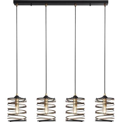 SEARCHLIGHT Pendelleuchte "Spring 4Lt Pendelleuchte - Schwarzes und Goldenes Metall", schwarz, goldfarben, H: 22cm, 1 Stk., Leuchten, Pendelleuchte