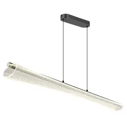 Pendelleuchte Hängeleuchte Deckenlampe anthrazit matt Acryl Luftblasen LED L 121 cm