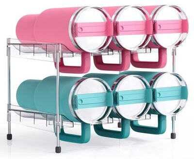 Uplifted Finds Stackable Water Bottle Organizer & Tumbler Storage Rack 2 Layers