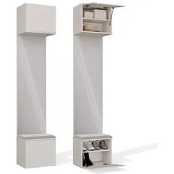 Garderobe HAGA 1L Schrank für Flur Korridor KASCHMIR BEIGE 238x50x35 cm