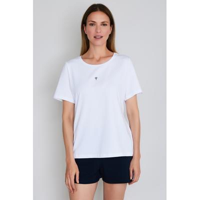 T-Shirt JOOP "Cosy", Damen, Gr. 34, weiß, Jersey, Obermaterial: 95% Baumwolle, 5% Elasthan, unifarben, loose fit hüftlang, Rundhals, Shirts T-Shirt, mit schlichter Eleganz
