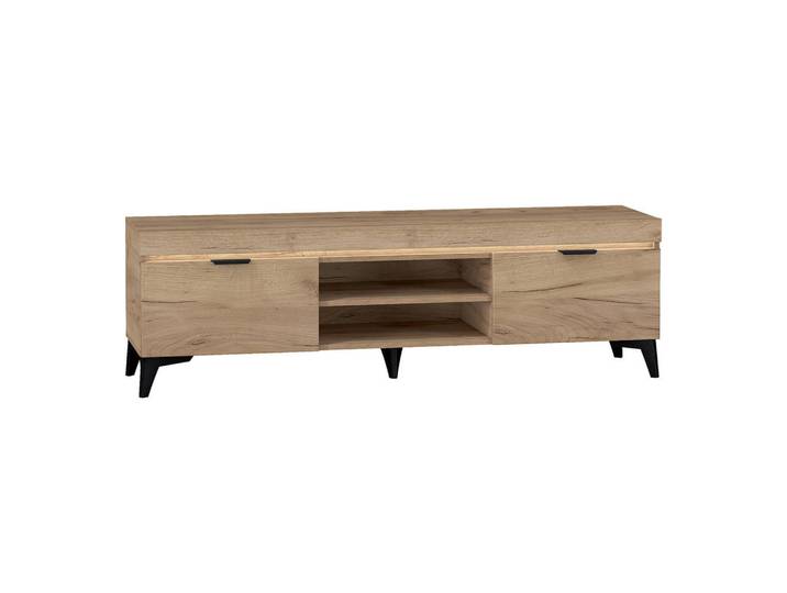 Petits-meubles Tv-Möbel Ruben Holz, Braun, 157x48x40 cm, Wohnzimmer, TV Möbel, TV-Ständer