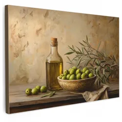 LEINWANDBILD Oliven - Stilleben - Vintage Gemälde 60x40 cm