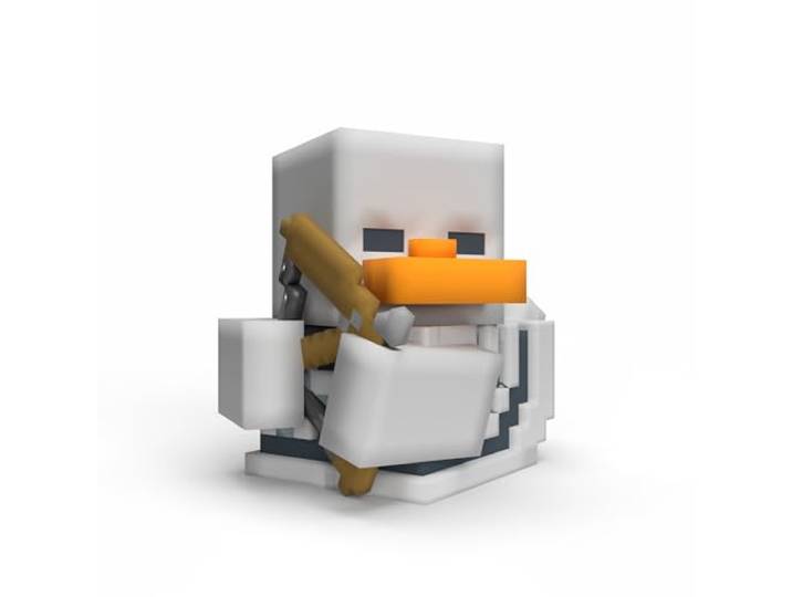TUBBZ Eerste Editie: Minecraft - Skeleton Cosplayende Rubberen Eend Vinylfiguur