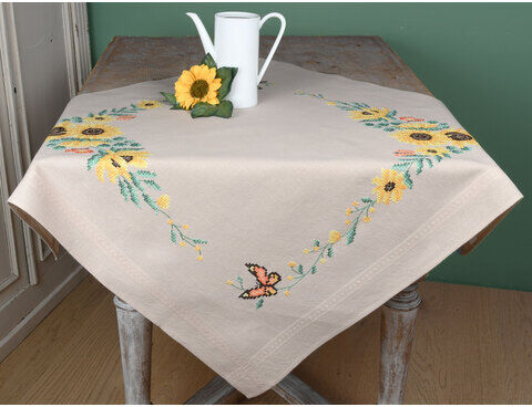 Stickmitteldecke "Sonnenblumen"