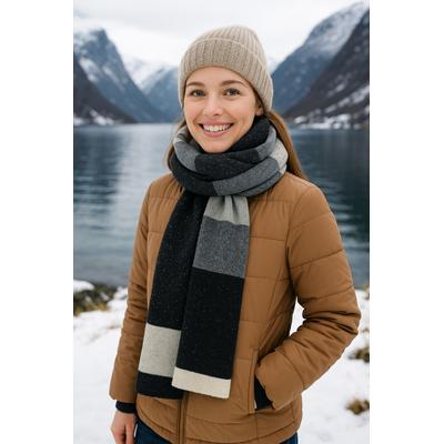 Wollschal "Kuschelweich", Damen, grau (schwarz), Wolle, COLLEZIONE ALESSANDRO, unifarben, Basic, Modetücher, eleganter schwarz-mix, Made in Italy