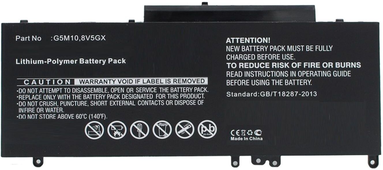 CoreParts MBXDE-BA0173 Replacement Battery for Dell Latitude 14 5000 Series (6MT4T), 7.4V 6000mAh 4-Cell Li-Pol, Black