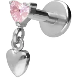 Titan Labret mit Innengewinde 2 HERZEN