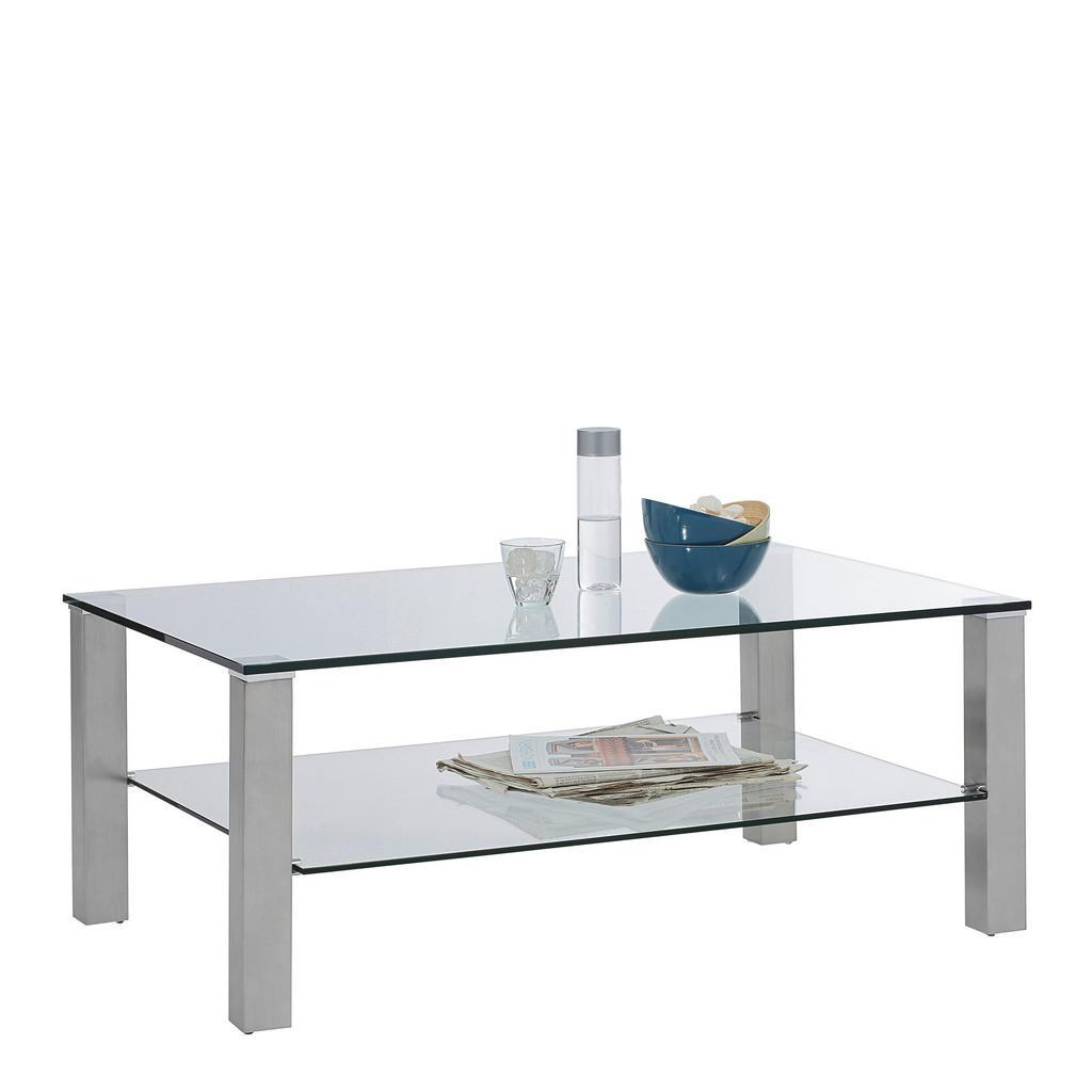Novel Couchtisch, Klar, Edelstahl, Metall, Glas, rechteckig, eckig, 70x43x110 cm, Wohnzimmer, Wohnzimmertische, Couchtische, Couchtische Glas