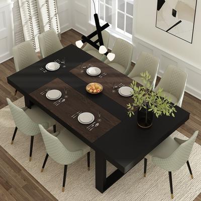 Timechee Business Furniture 86.6W x 47.2D Conference Table with Wood Base Desk