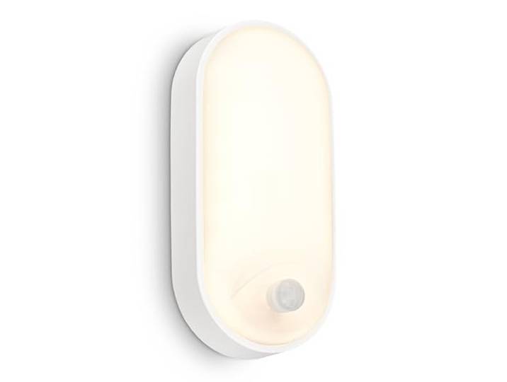 BRILONER - LED Wandlampe Aussen IP65 mit Bewegungsmelder, bis 6m Reichweite, 100 Grad Erfassung, Aussenlampe, Wandleuchte aussen, LED Strahler außen, Außenbeleuchtung, 22x10,5x6 cm, Weiß