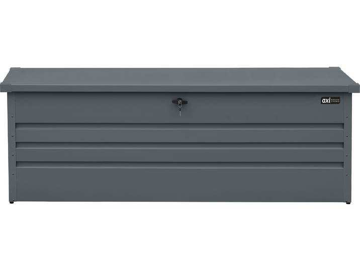 AXI Miles Gartenbox aus Metall in Anthrazit 1000 Outdoor Kissenbox für den Garten mit Boden und Schloss Outdoor Aufbewahrungsbox / Auflagenbox