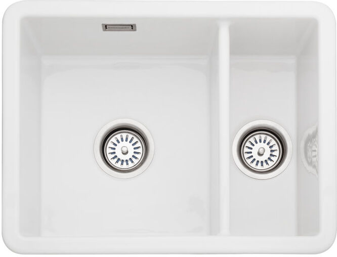 Rangemaster 1.5 Bowl Undermount/Inset Kitchen Sink White 550mm L