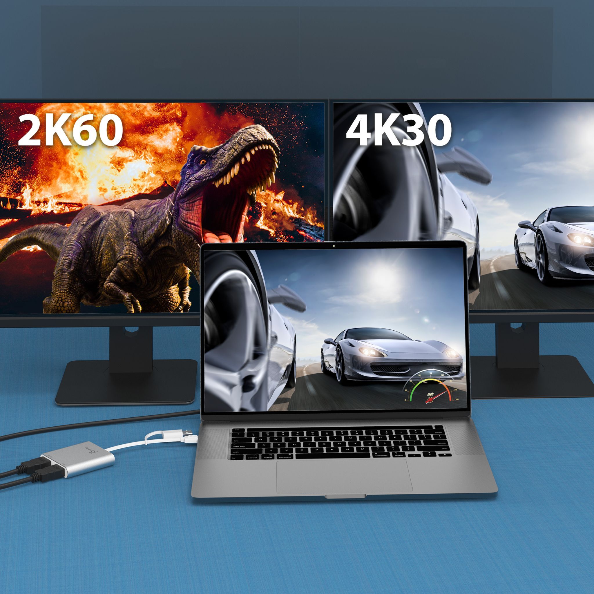 J5 USB-C TO DUAL HDMI MULTI-MONITOR ADAPTER