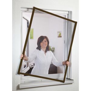 Culex Fliegengitter Alu Master Slim braun, für Fenster, mit Rahmen, 100x120cm