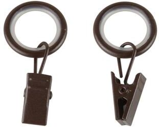 InStyleDesign 5/8 inch Noise-Canceling Curtain Rings w/Clip (Set of 10)