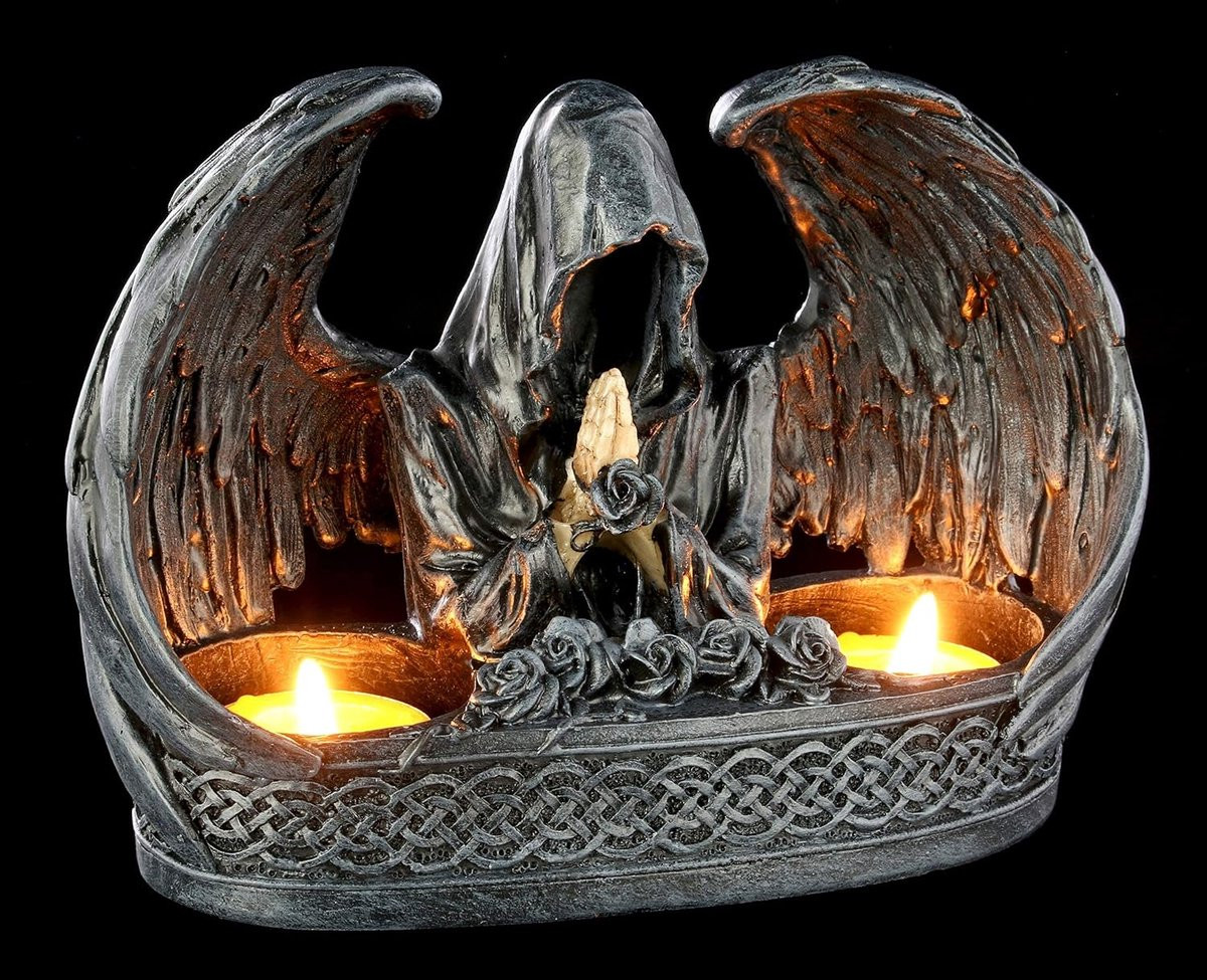 Grim Reaper Theelichthouder voor 2 Tealights - Gotische Fantasy Decoratie