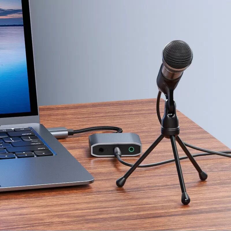 INF USB Dual Port Externe Soundkarte Audio Kabel - Für PC Laptop
