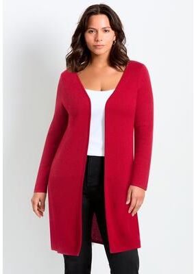 Plus Size Women's Open Front Sweater Cardigan by Avenue in Vibrant Red (Size 22/24)