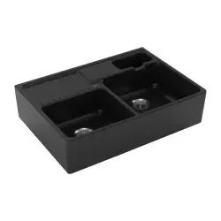 632391J0 Spülstein Doppelbecken Chromite Keramikspüle Handbetätigung Spülstein 90 cm Unterschrank