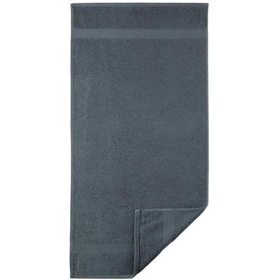 Handtücher EGERIA "Diamant", grau (anthrazit), B:50cm L:100cm, Frotteevelours, Obermaterial: 100% Baumwolle, Handtücher, Uni Programm mit schmaler Bordüre, 100 % Baumwolle