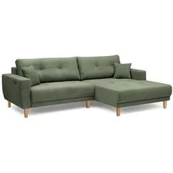 BOOOM Ecksofa mit Funktion Ramon Stoff Winter Moss