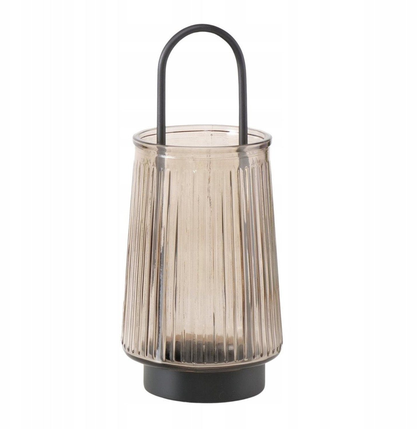Boltze IVER glazen kandelaar met handvat, Hoogte: 25,5 cm, Diameter: 11 cm
