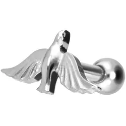 Titan Ohrpiercing mit Innengewinde TAUBE