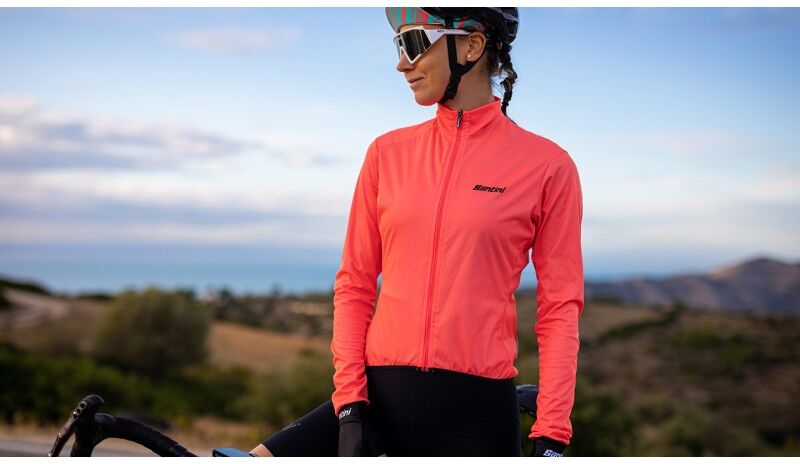 SANTINI Guscio ciclismo antipioggia antivento  NEBULA PURO JACKET donna GN