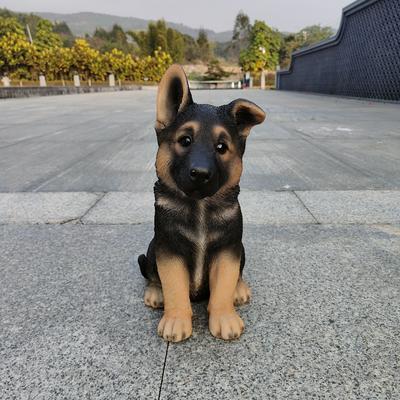 Hi-Line Gift Adorable Shepherd Pup: Polyresin Figurine in Black and Brown