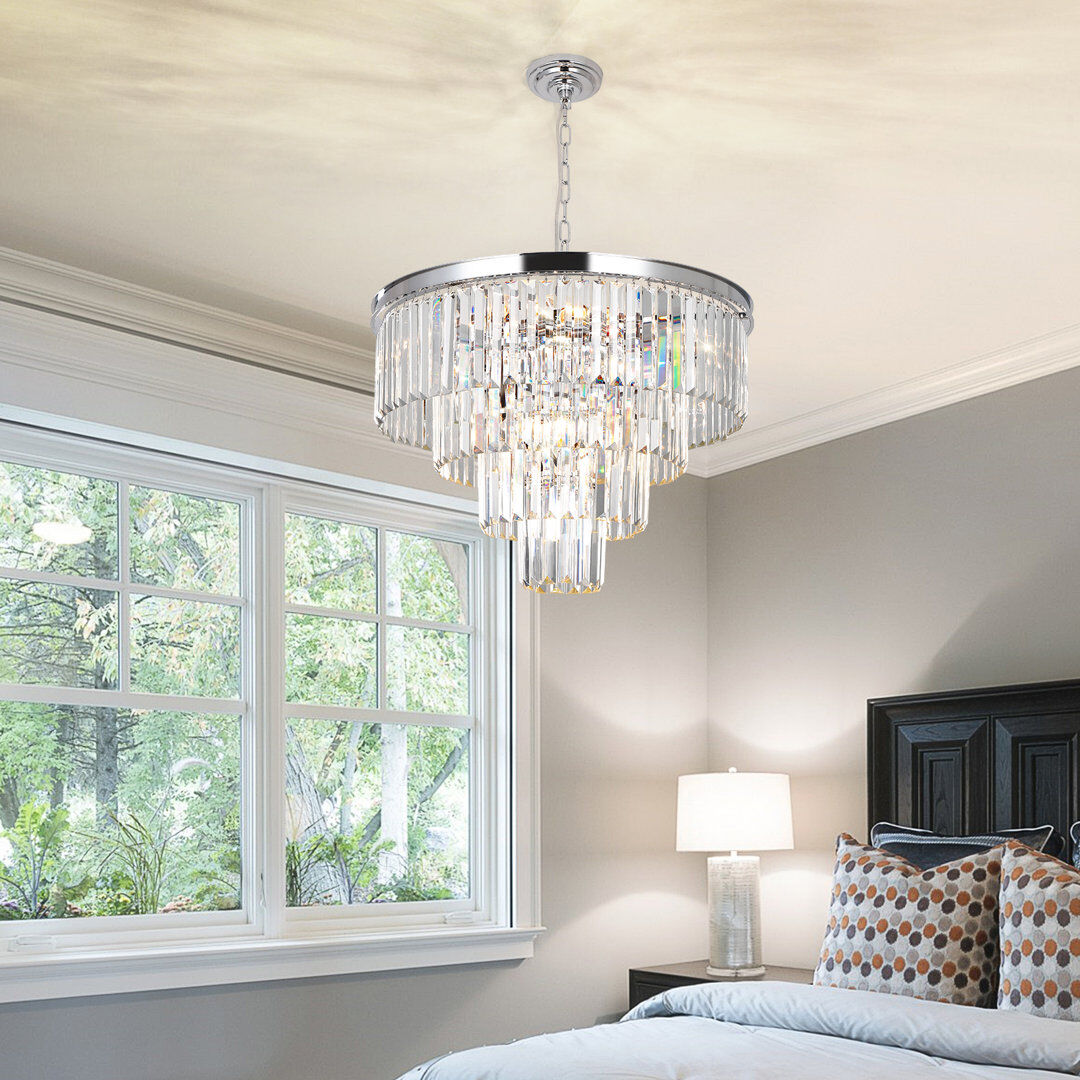 Canora Grey Round Chandelier Chrome 45cm H 60cm W 60cm D