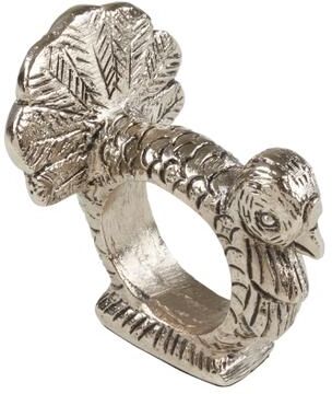 Saro Lifestyle Table Napkin Rings With Turkey Design (Set of 4)
