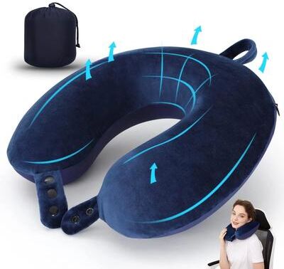 Inspire Essentials Memory Foam Travel Neck Pillow U Shaped Ergonomic Neck Support Pillow d