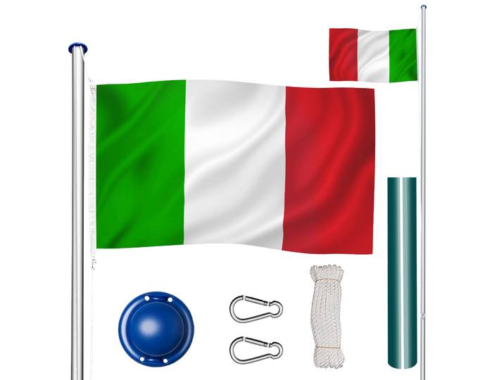 Mât de drapeau en aluminium à hauteur réglable - Italie