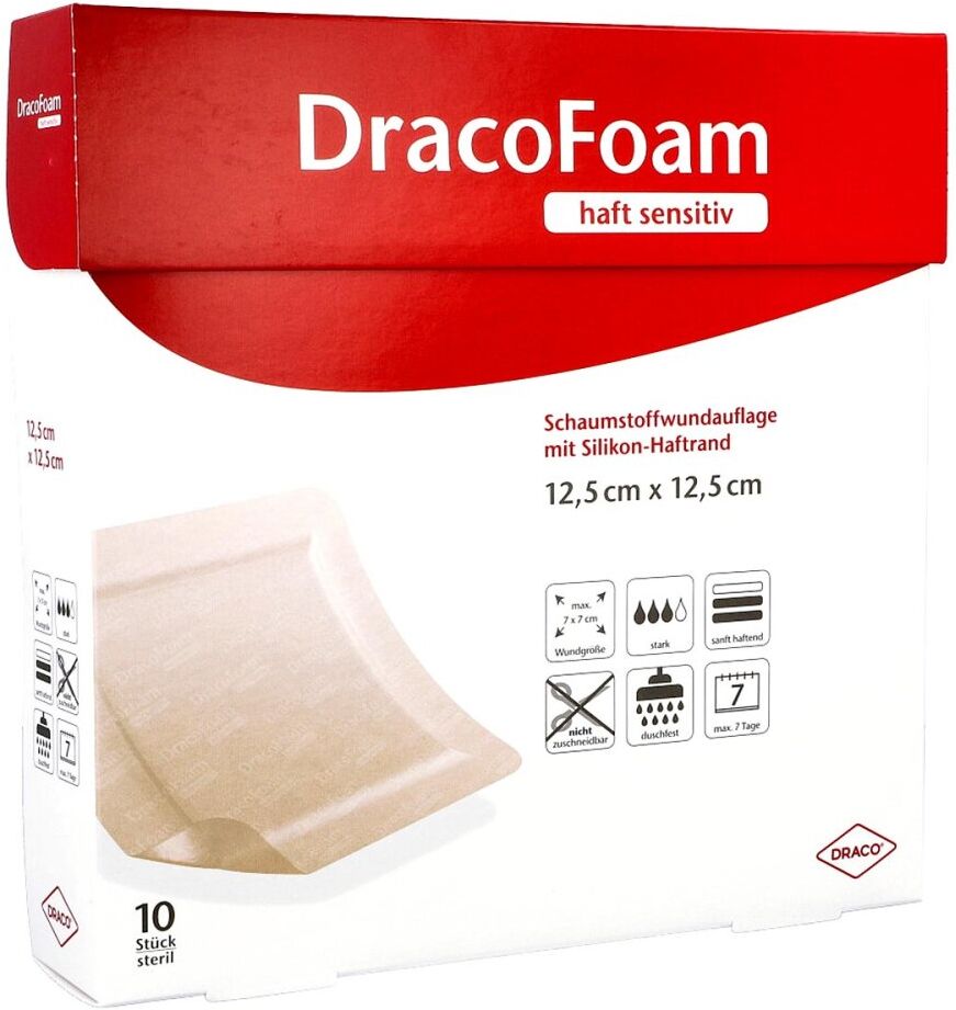 Dracofoam Haft sensitiv Schaumst.wund.12,5x12,5cm