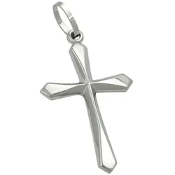 Gallay Anhänger 23x14mm Kreuz glänzend 9Kt Weißgold