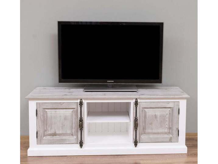 Holz TV-Sideboard weiß im Landhausstil