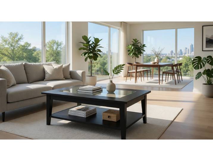 Table basse - Type A 110 x 70cm Noir/Noir