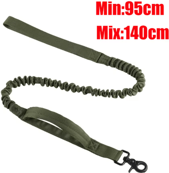 Inspire Picks TitanFlex Reflective Bungee Dog Leash With Built In Car Seatbelt short Green