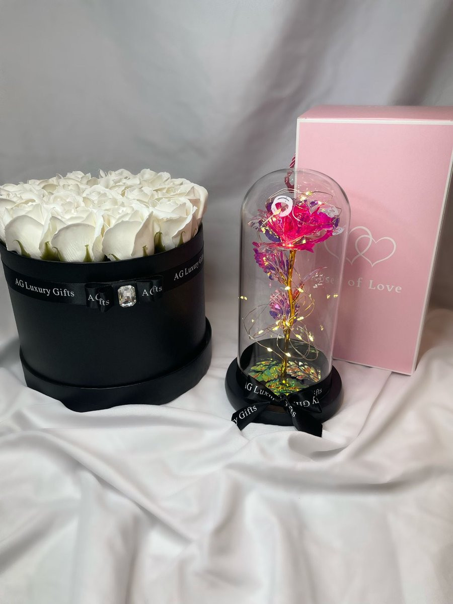 AG Luxurygift Cadeau Box met Soap Roses Beauty and the Beast Thema