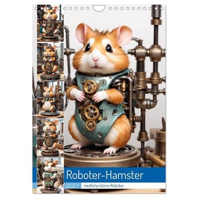 Roboter-Hamster - niedliche kleine Roboter (Wandkalender 2027 DIN A4 hoch), CALVENDO Monatskalender