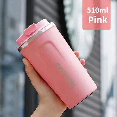 Youfap Market Stainless Steel Thermos Travel Cup, Durable Vacuum Insulated Coffee Mug, Leak Proof Matte Double Wall pink