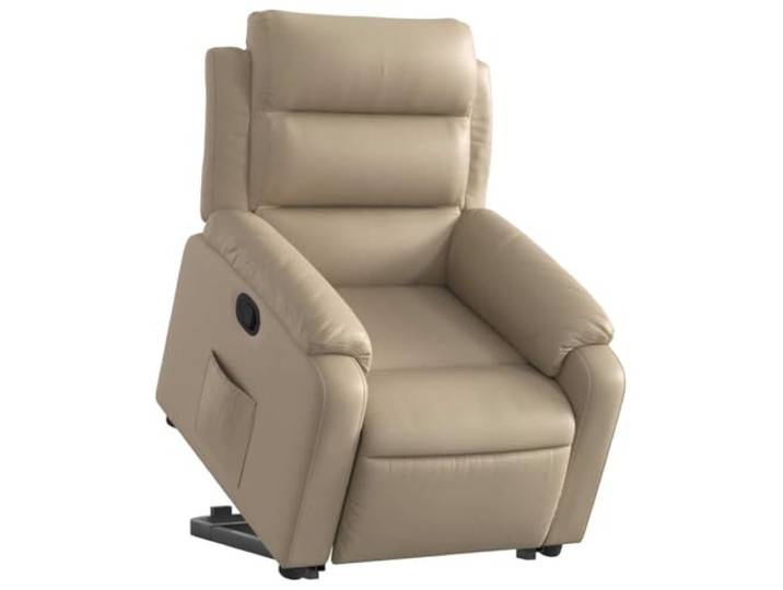 vidaXL Sta-op-stoel kunstleer cappuccinokleurig, opsta-hulp fauteuil, leunstoel voor ouderen, elektrische opsta-hulp stoel