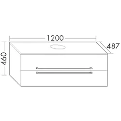 Burgbad Waschtischunterschrank Bel Thermo 460x1202x487 Eiche Dekor Urban, WULE120F5303 WULE120F5303