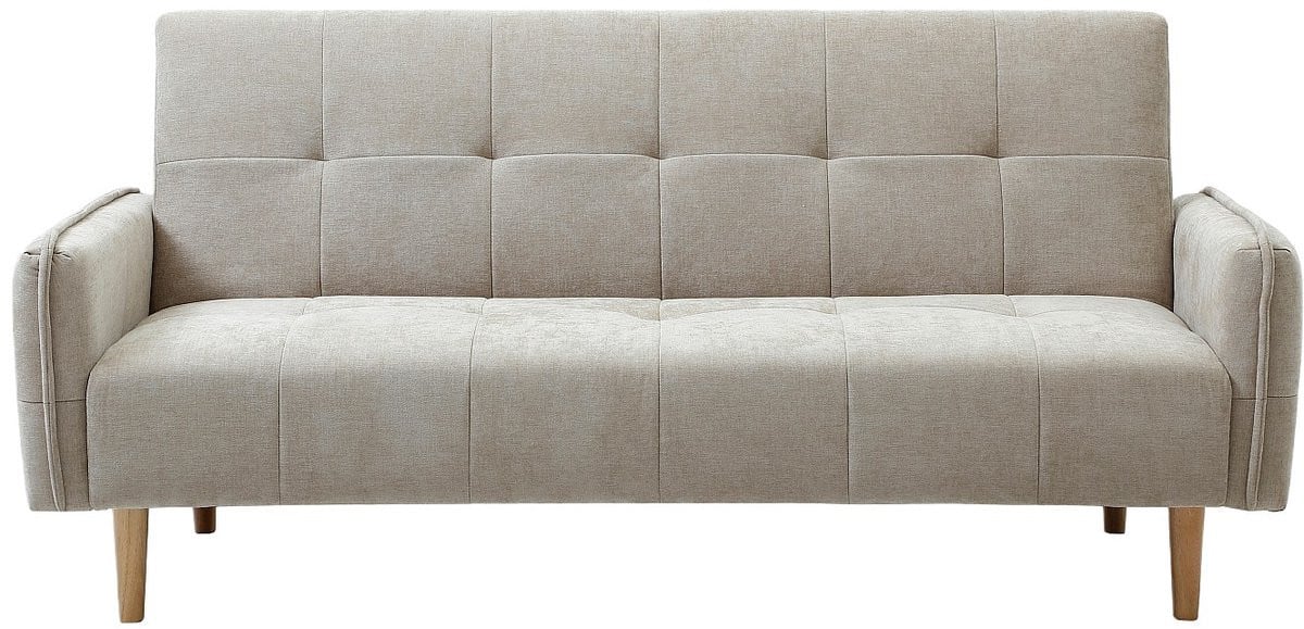 SONIATA Driezitsslaapbank klik-klak in beige stof