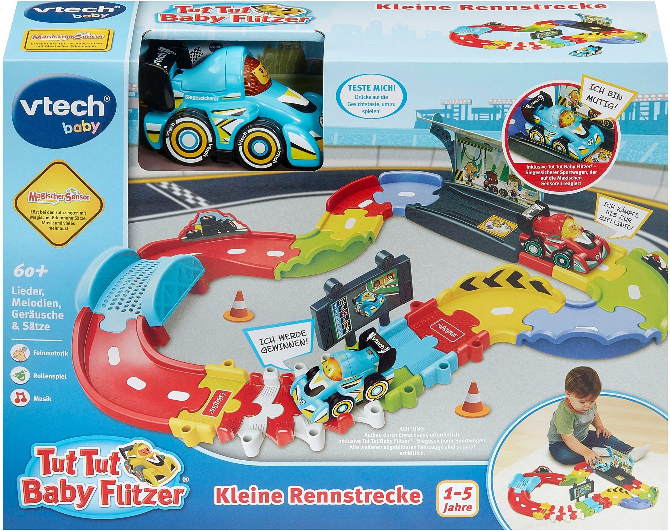 Autorennbahn VTECH "Tut Tut Baby Flitzer - Kleine Rennstrecke", Kinder, bunt, Kunststoff, Autorennbahnen Autorennbahn, inklusive Tut Tut Baby Flitzer bunt Einheitsgröße