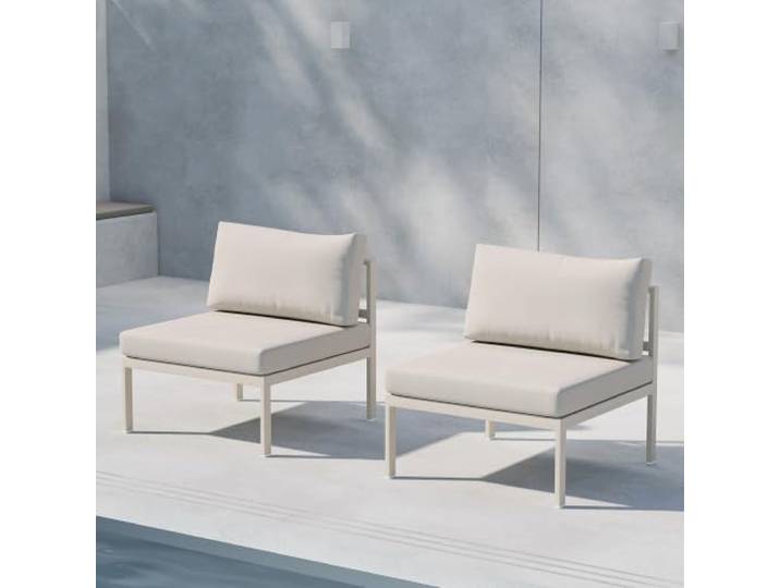 home24 Loungesessel Metall 74 x 70 x 65 cm Wetterfeste Kissen