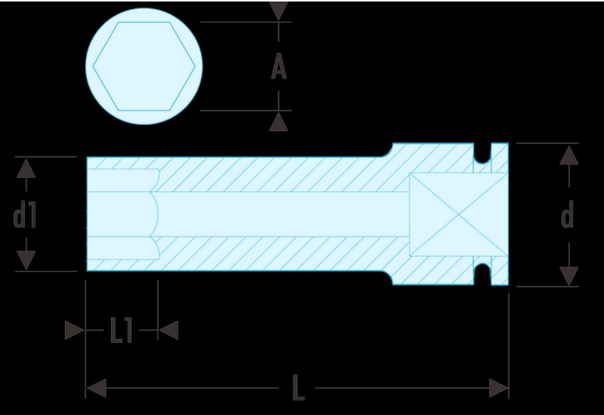 Facom IMPACT-Steckschlüssel 1/2" konvex 16 mm (NSB.16)