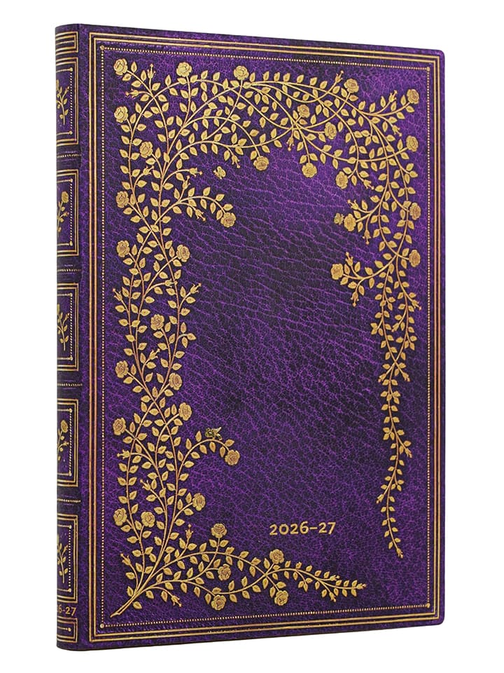 Paperblanks Horizontaler Wochenplaner ''2027 - N.Y. Rose'' in Lila - (B)12,5 x (H)17,5 cm - onesize