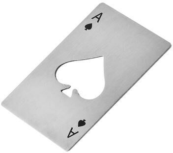Inspire Daily Merch Poker Shaped Bottle Opener Stainless Steel Credit Card Size Beer Tool silver